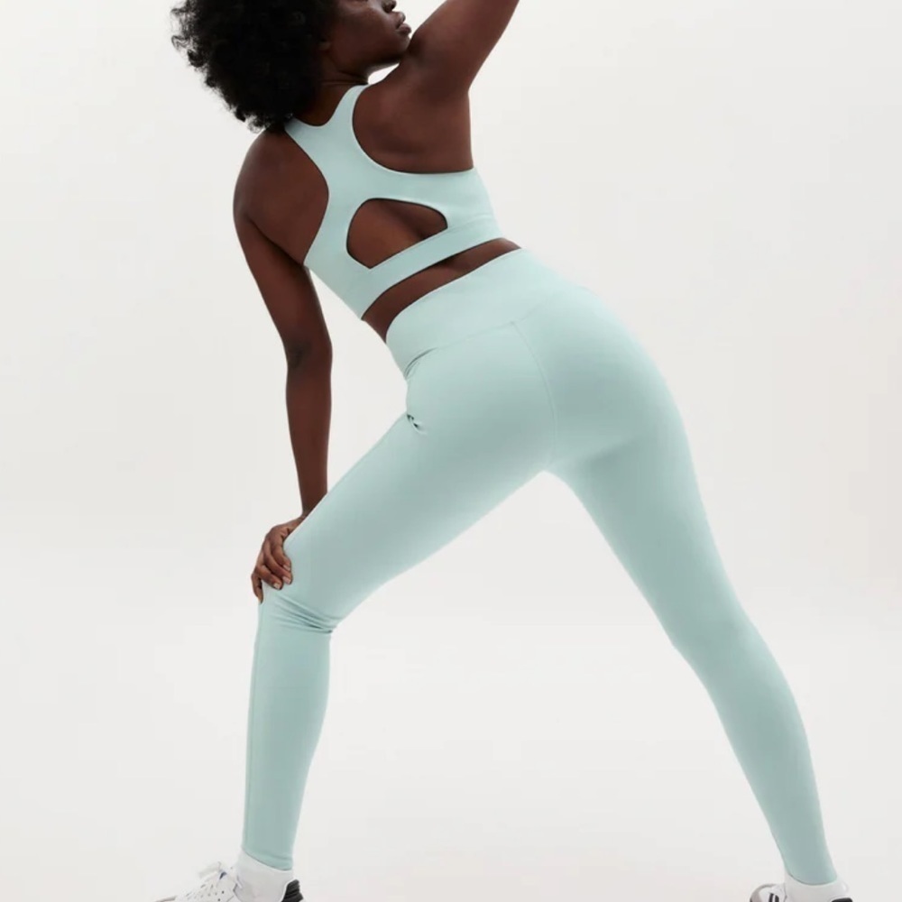 Girlfriend Collective glass mint green 7/8 leggings
